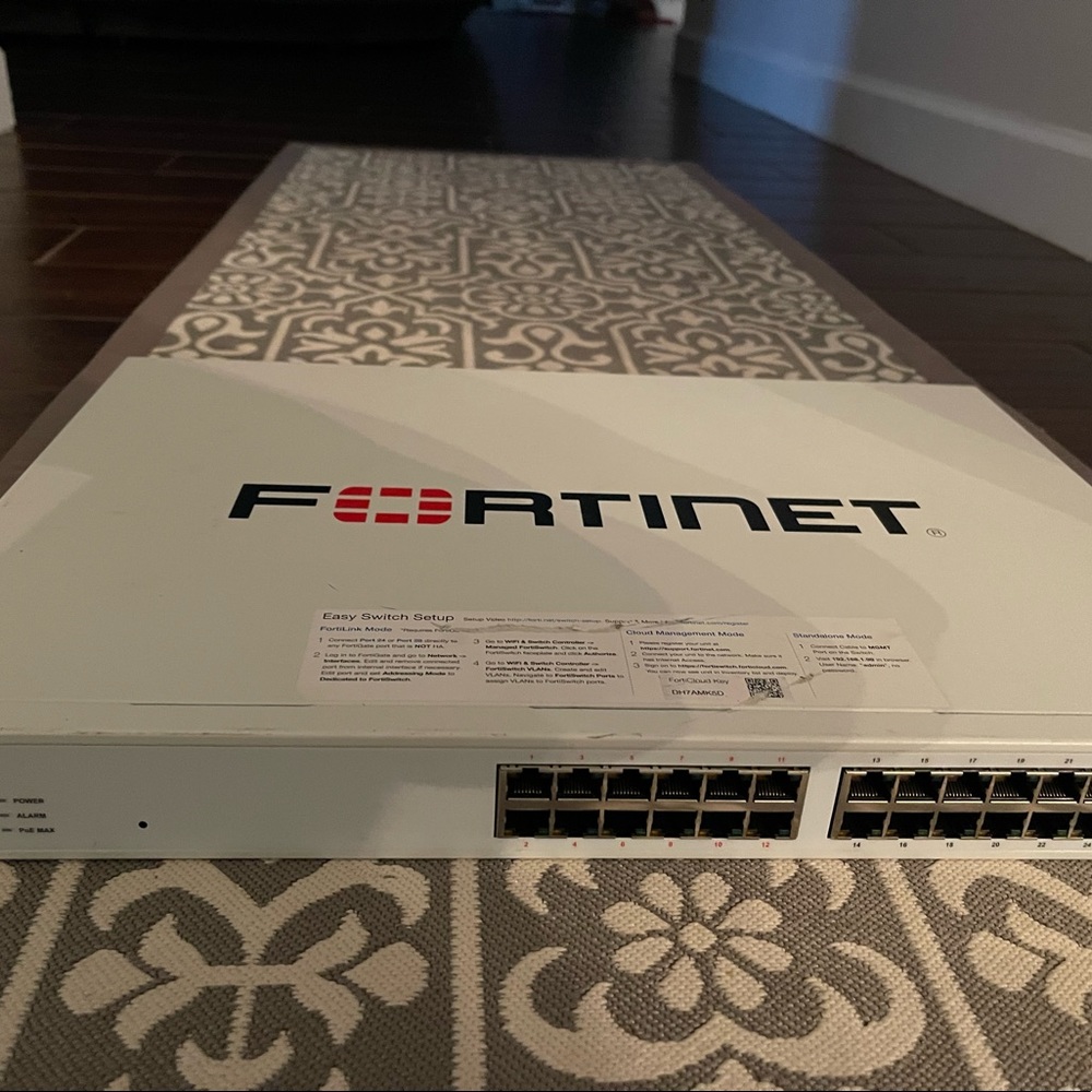 Selling : Fortiswitch 124E. FortiAP321E FortiGate 60D hardly used No config